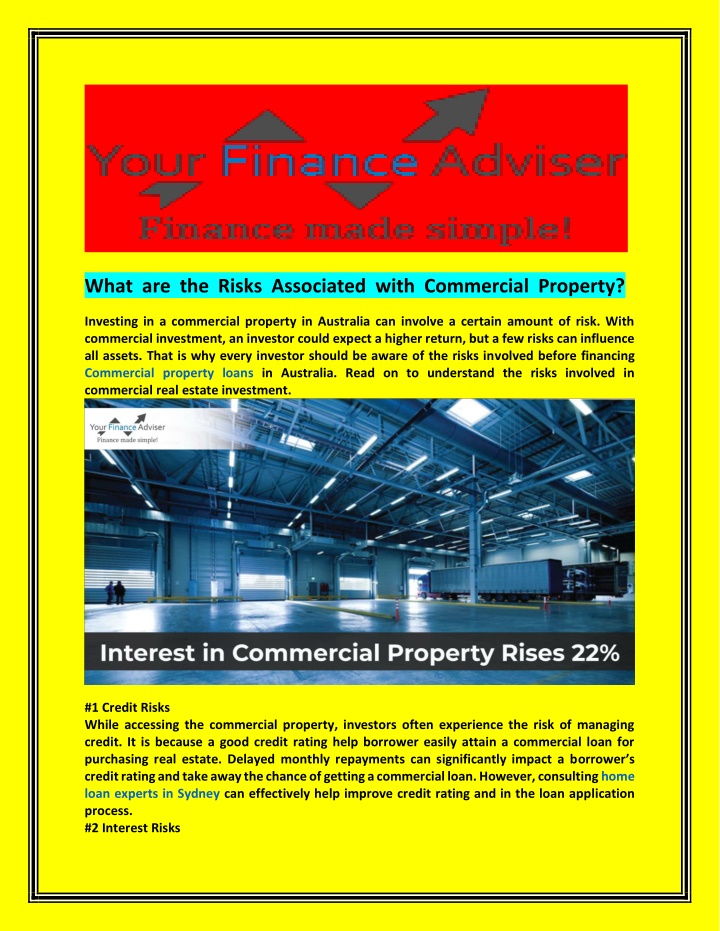 what are the risks associated with commercial