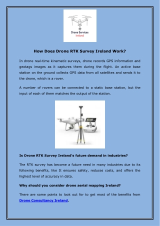 How Does Drone RTK Survey Ireland Work?