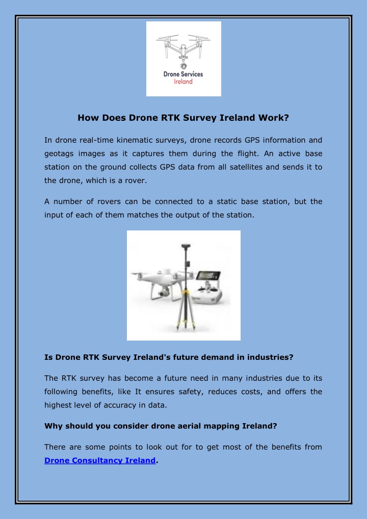 how does drone rtk survey ireland work