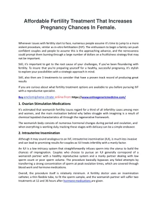 affordable fertility treatment that increases
