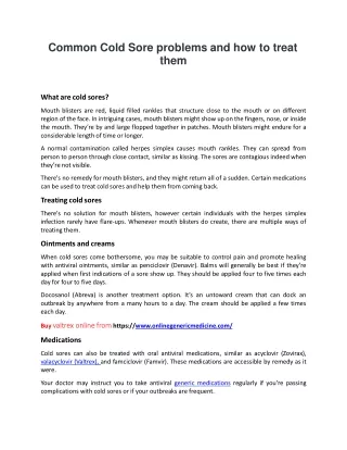 common cold sore problems and how to treat them