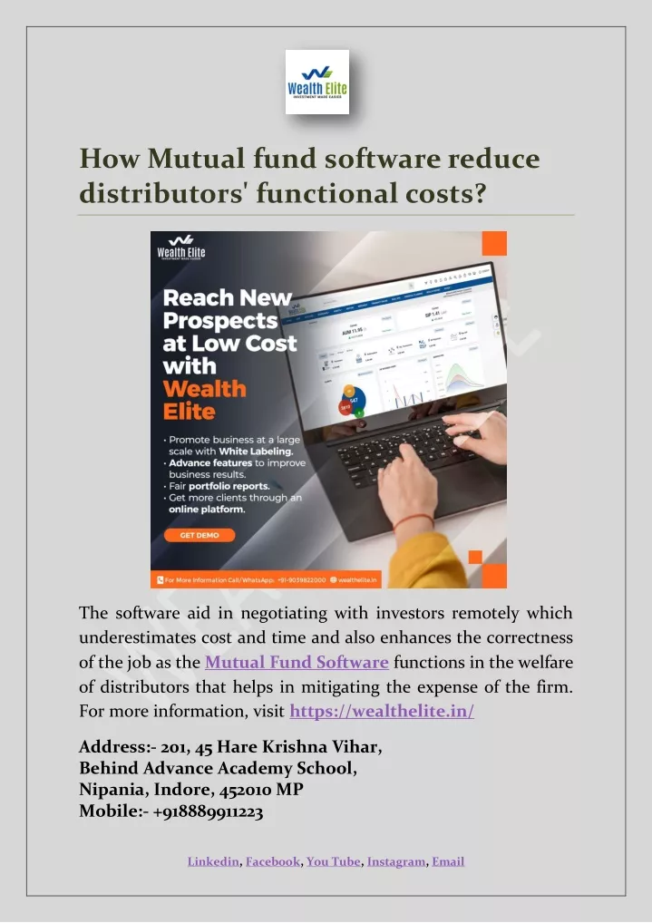 how mutual fund software reduce distributors