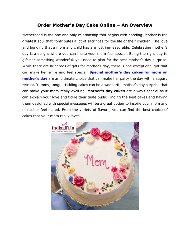 order mother s day cake online an overview