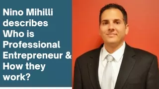 Nino Mihilli | Who are Professional Entrepreneurs?