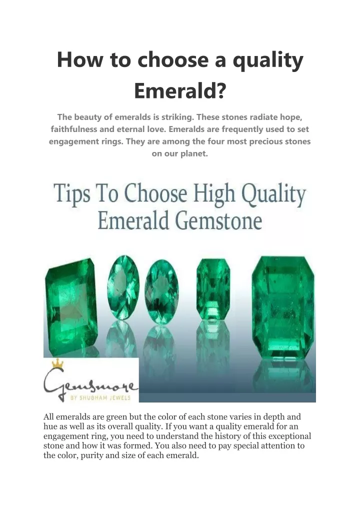 how to choose a quality emerald