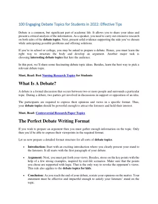 100 engaging debate topics for students in 2022