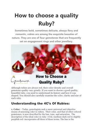 How to choose a quality Ruby?