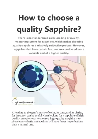 How to choose a quality Sapphire?