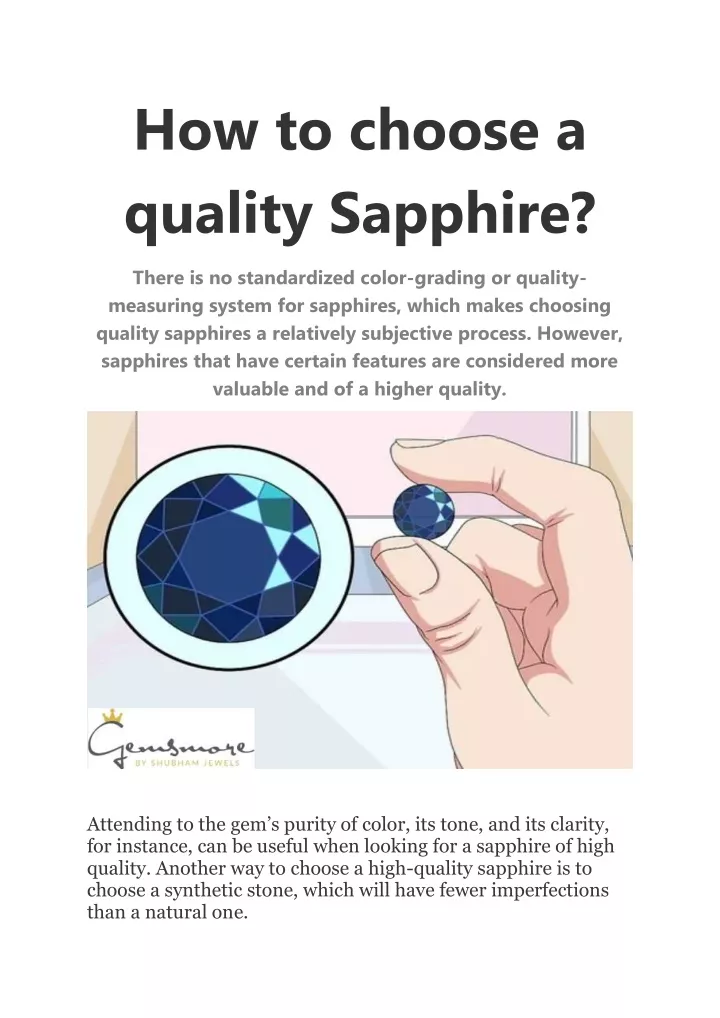 how to choose a quality sapphire