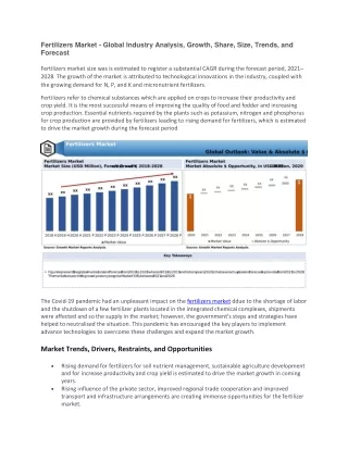 fertilizers market global industry analysis