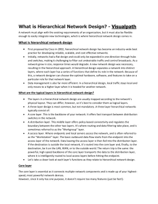 what is hierarchical network design visualpath