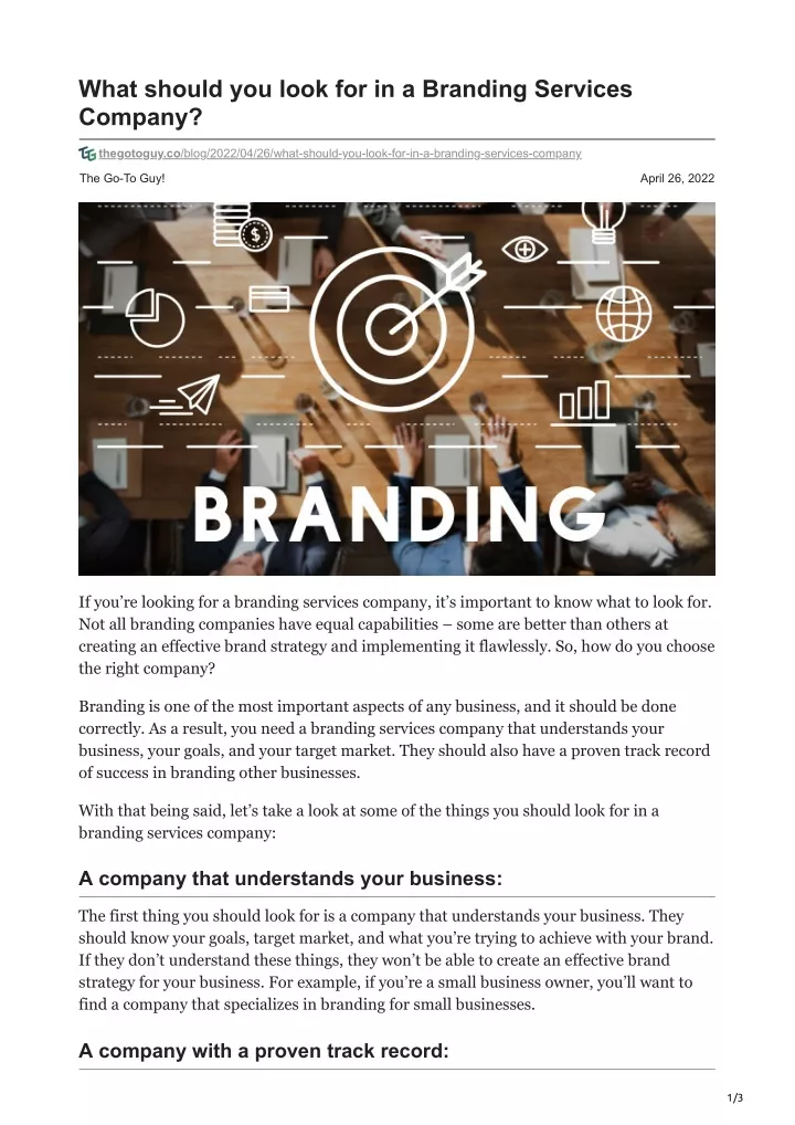 what should you look for in a branding services