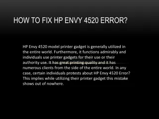 HOW TO FIX HP ENVY 4520 ERROR ppt