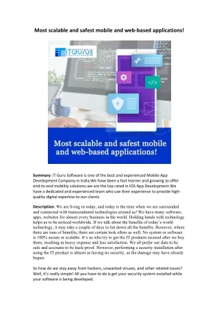 most scalable and safest mobile and web based