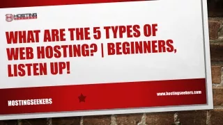 What are the 5 Types of Web Hosting