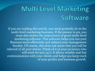 multi level marketing software