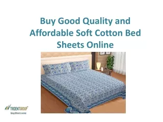 Buy Good Quality and Affordable Soft Cotton Bed Sheets Online - Trident