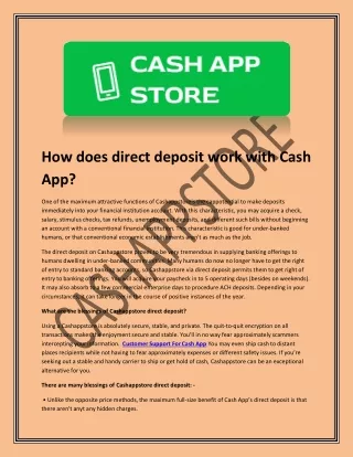 How does direct deposit work with Cash App