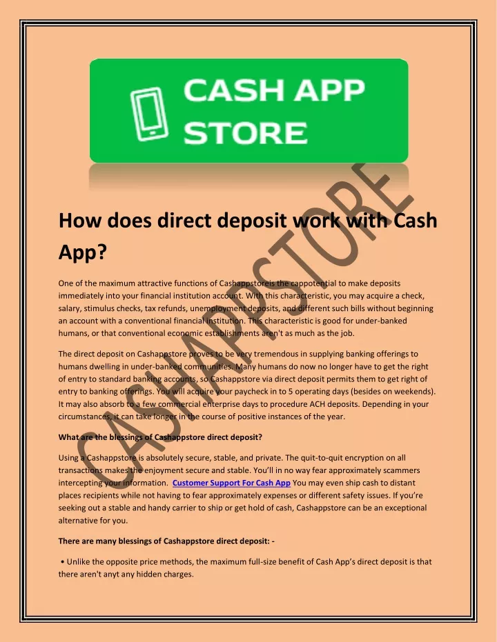 how does direct deposit work with cash app