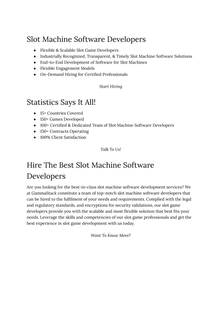 slot machine software developers