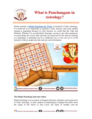 what is panchangam in astrology