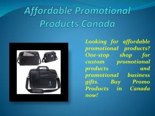 Affordable Promotional Products Canada