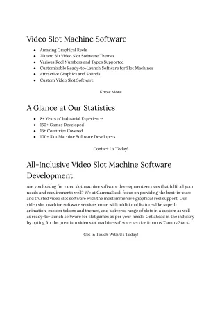 video slot machine software