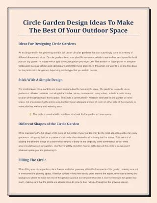 Circle Garden Design Ideas To Make The Best Of Your Outdoor Space