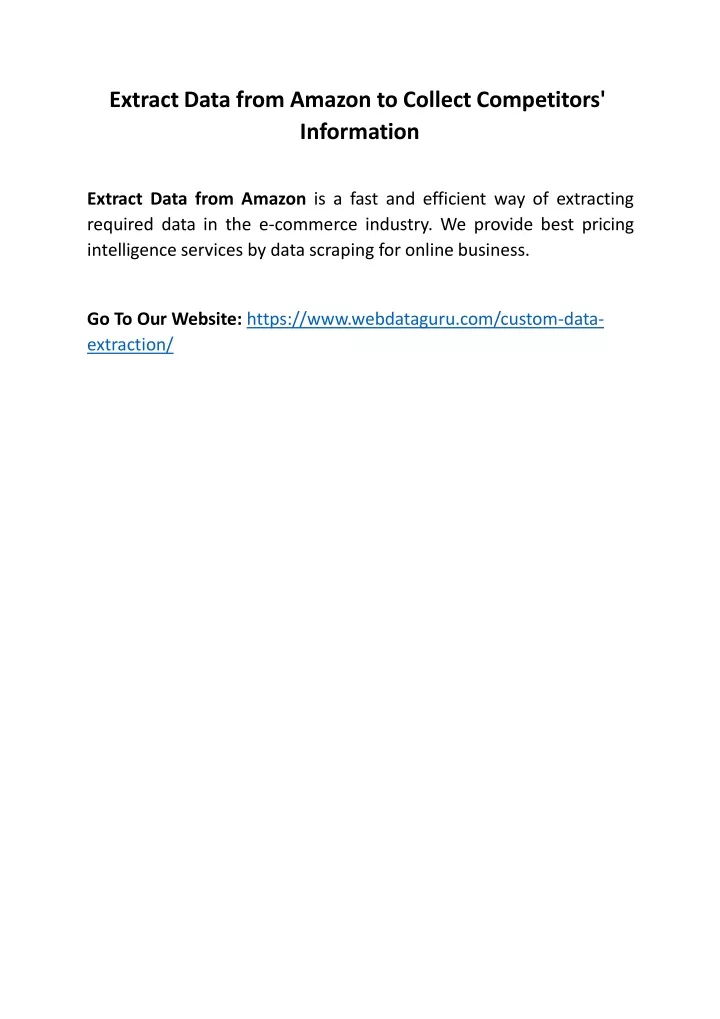 extract data from amazon to collect competitors