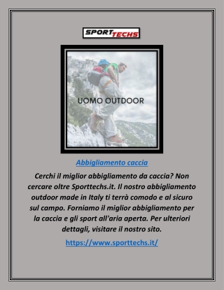 abbigliamento da caccia | Sporttechs.it