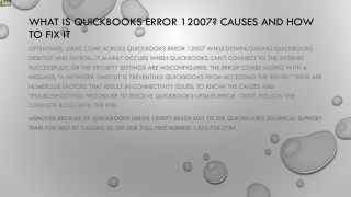 what is quickbooks error 12007 causes and how to fix it