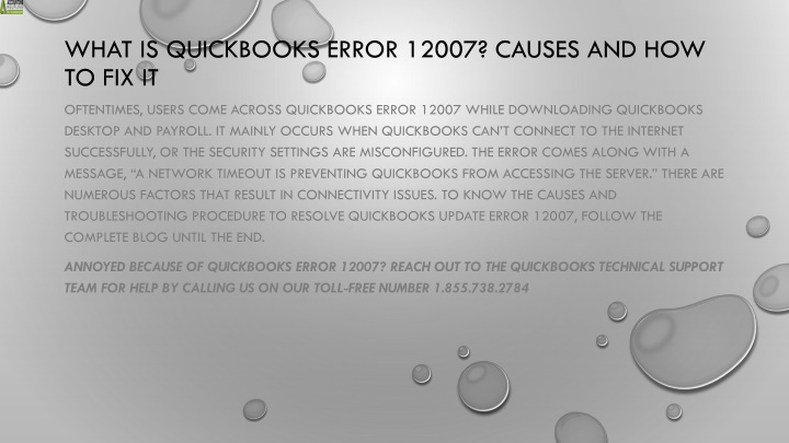 what is quickbooks error 12007 causes and how to fix it