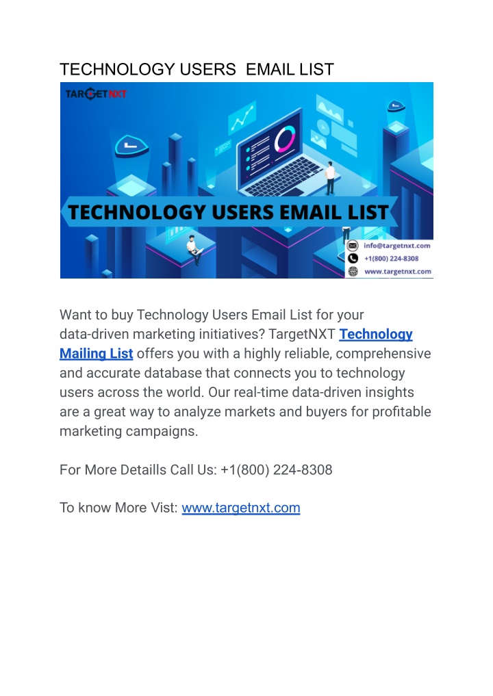 technology users email list