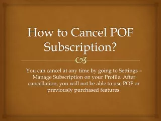 how to cancel pof subscription