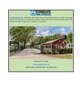 Self Storage Near Me | Stonegatestorage.com