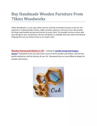 Buy Handmade Wooden Furniture From 7Skies Woodworks