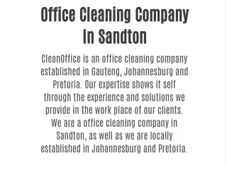Office Cleaning Company In Sandton