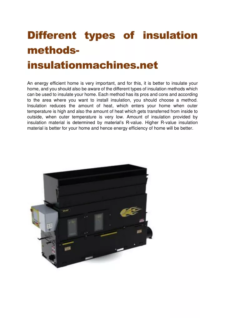 different types of insulation methods