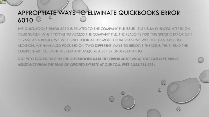 appropriate ways to eliminate quickbooks error 6010