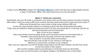 if status of your hp printer changes from