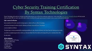 Cyber Security Training Certification