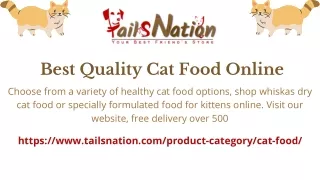 Best Quality Cat Food Online