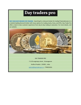 Best Discount Broker for Trading | Daytraderspro.in