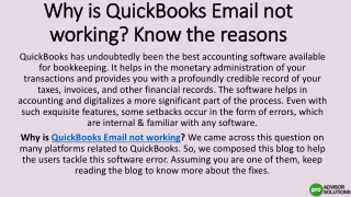 why is quickbooks email not working know the reasons