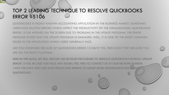 top 2 leading technique to resolve quickbooks error 15106