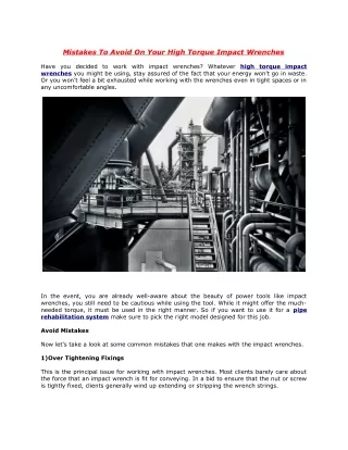 mistakes to avoid on your high torque impact