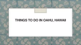 things to do in oahu hawaii