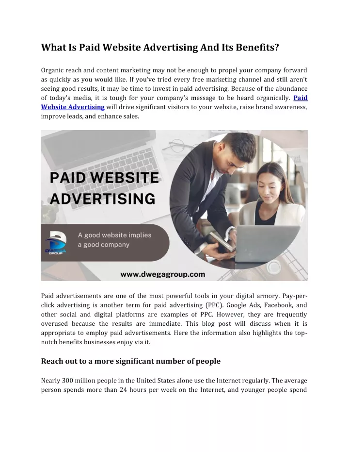 what is paid website advertising and its benefits