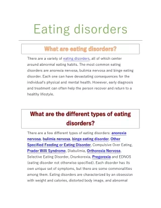 eating disorders