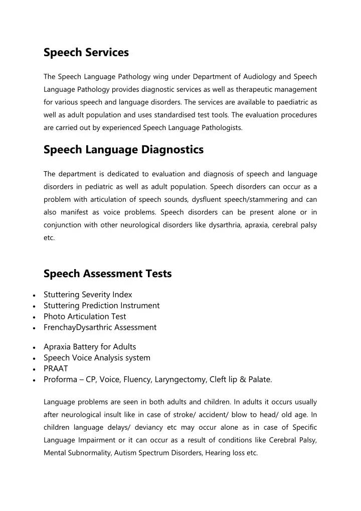 speech services